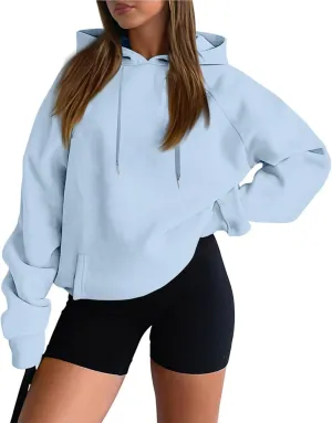 Oversized Hoodies for Women Fleece Hooded Sweatshirt Loose Fitting Tops Drawstring Long Sleeve Pullover with Pocket