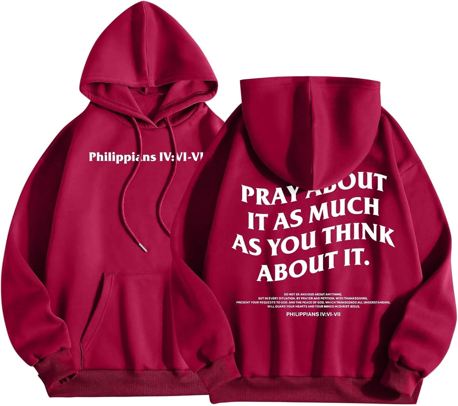 Oversized Hoodies For Women Pray About It As Much As You Think About It Letter Print Pullover Tops With Pocket Fall Winter