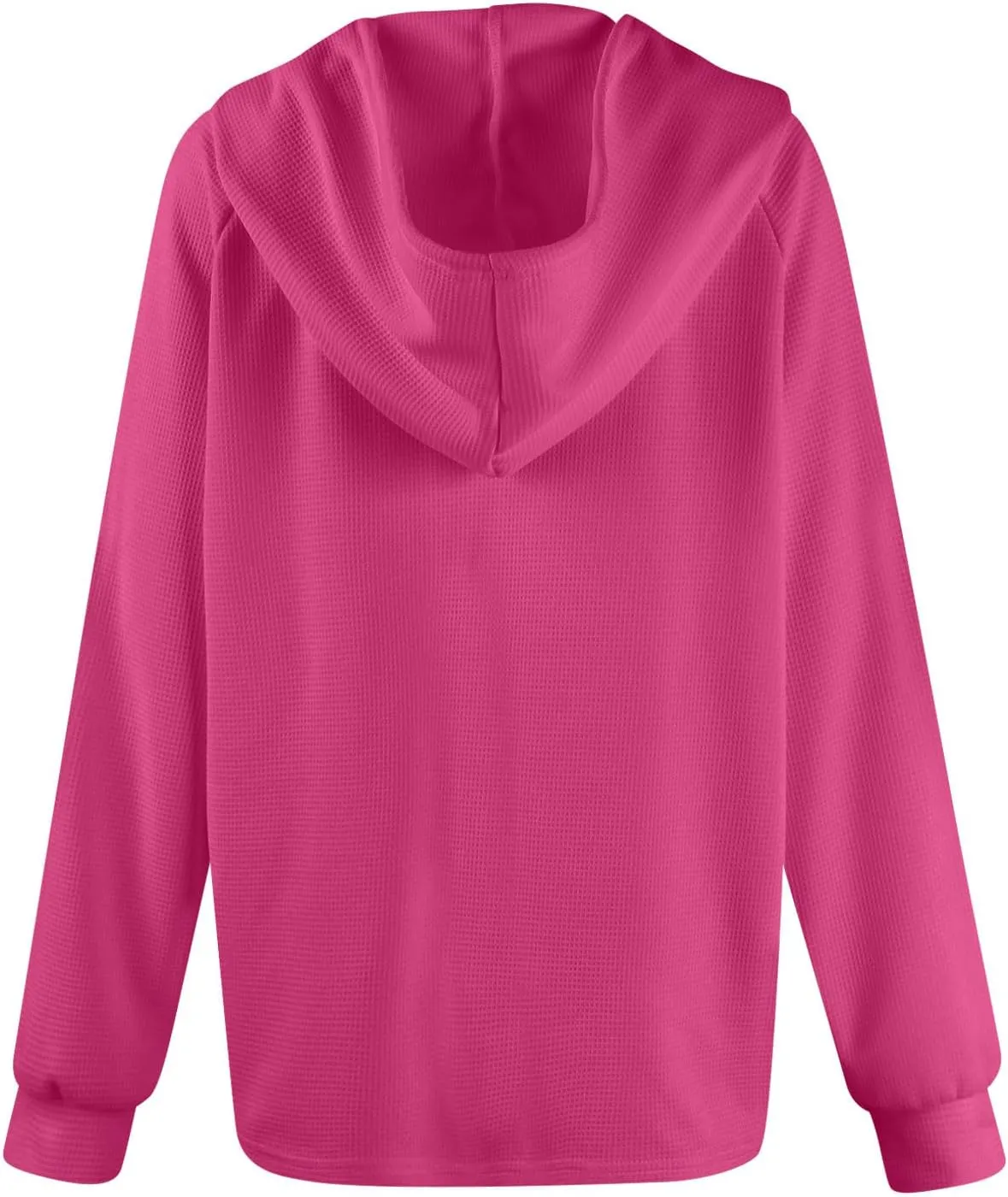 Oversized Hoodies for Women Soft V Neck Waffle Knit Hooded Sweatshirt Lightweight Fall Long Sleeve Pullover Sweaters