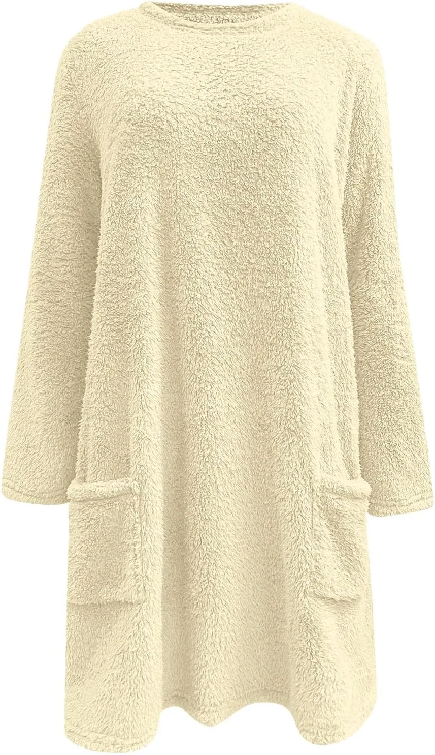 Oversized Sweaters For Women Casual Fleece Fuzzy Faux Shearling Warm Winter Outwear Jacket Shaggy Coat Cute Sweater