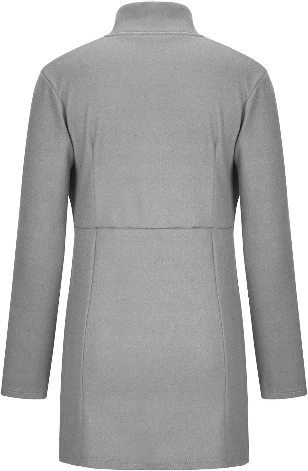 Pea Coats for Women Stand Collar Open Front Trench Coat Casual Winter Warm Mid Long Cardigan Overcoat