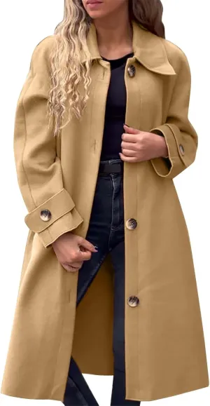 Petite Trench Coat Casual Fuzzy Jacket Loose Fitting Warm Winter Outwear Fashion Lapel Jacket Coats Overcoat for