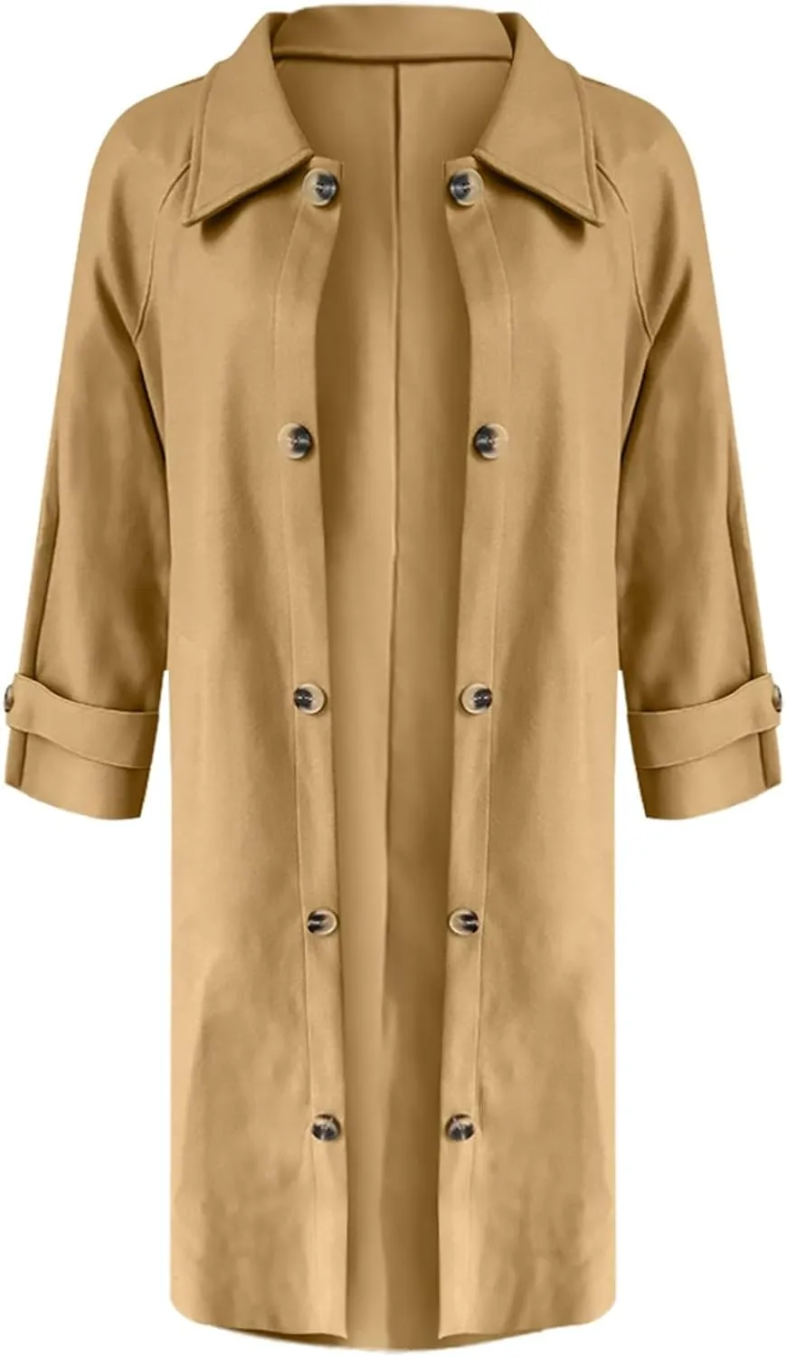 Petite Trench Coat Casual Fuzzy Jacket Loose Fitting Warm Winter Outwear Fashion Lapel Jacket Coats Overcoat for
