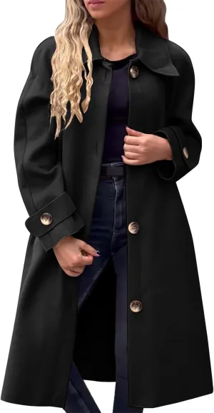 Petite Trench Coat Casual Fuzzy Jacket Loose Fitting Warm Winter Outwear Fashion Lapel Jacket Coats Overcoat for
