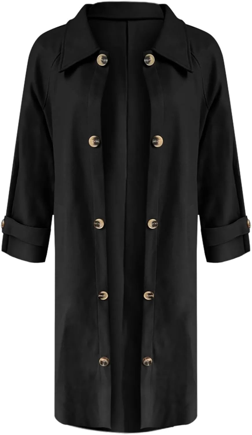 Petite Trench Coat Casual Fuzzy Jacket Loose Fitting Warm Winter Outwear Fashion Lapel Jacket Coats Overcoat for
