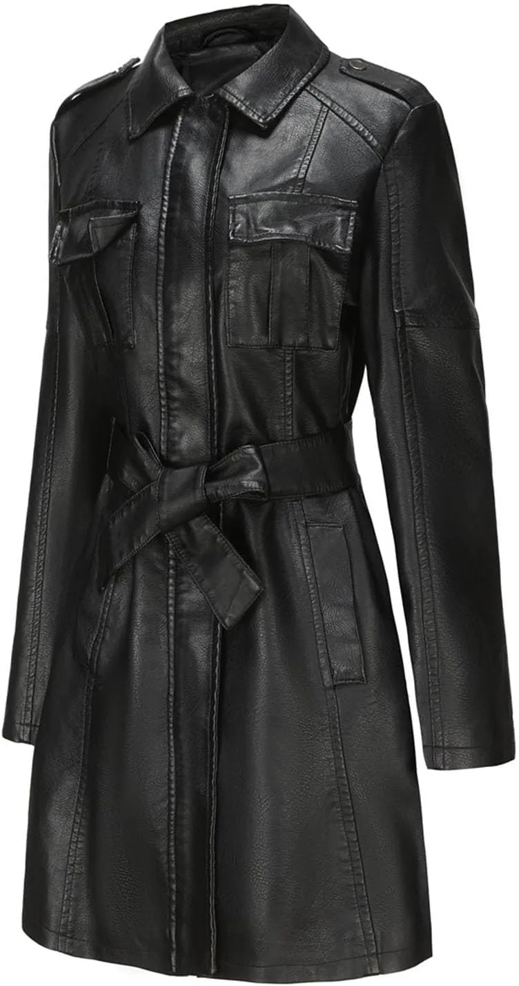 Petite Trench Coat Mid Length Western Jackets for Women Long Trench Coat for Women Outwear Winter Pea Coats for Women