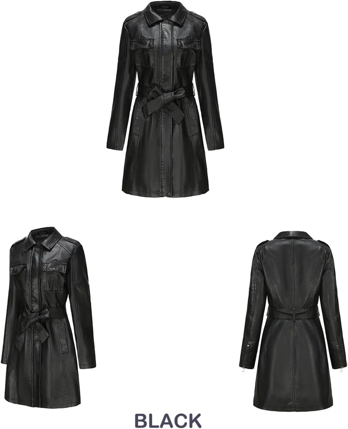 Petite Trench Coat Mid Length Western Jackets for Women Long Trench Coat for Women Outwear Winter Pea Coats for Women