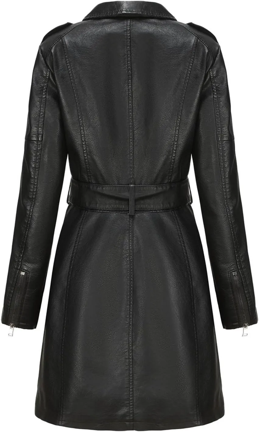 Petite Trench Coat Mid Length Western Jackets for Women Long Trench Coat for Women Outwear Winter Pea Coats for Women