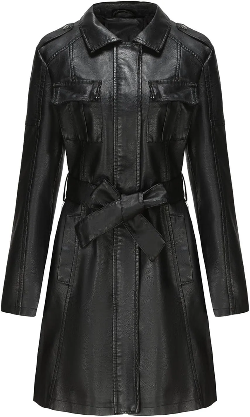 Petite Trench Coat Mid Length Western Jackets for Women Long Trench Coat for Women Outwear Winter Pea Coats for Women