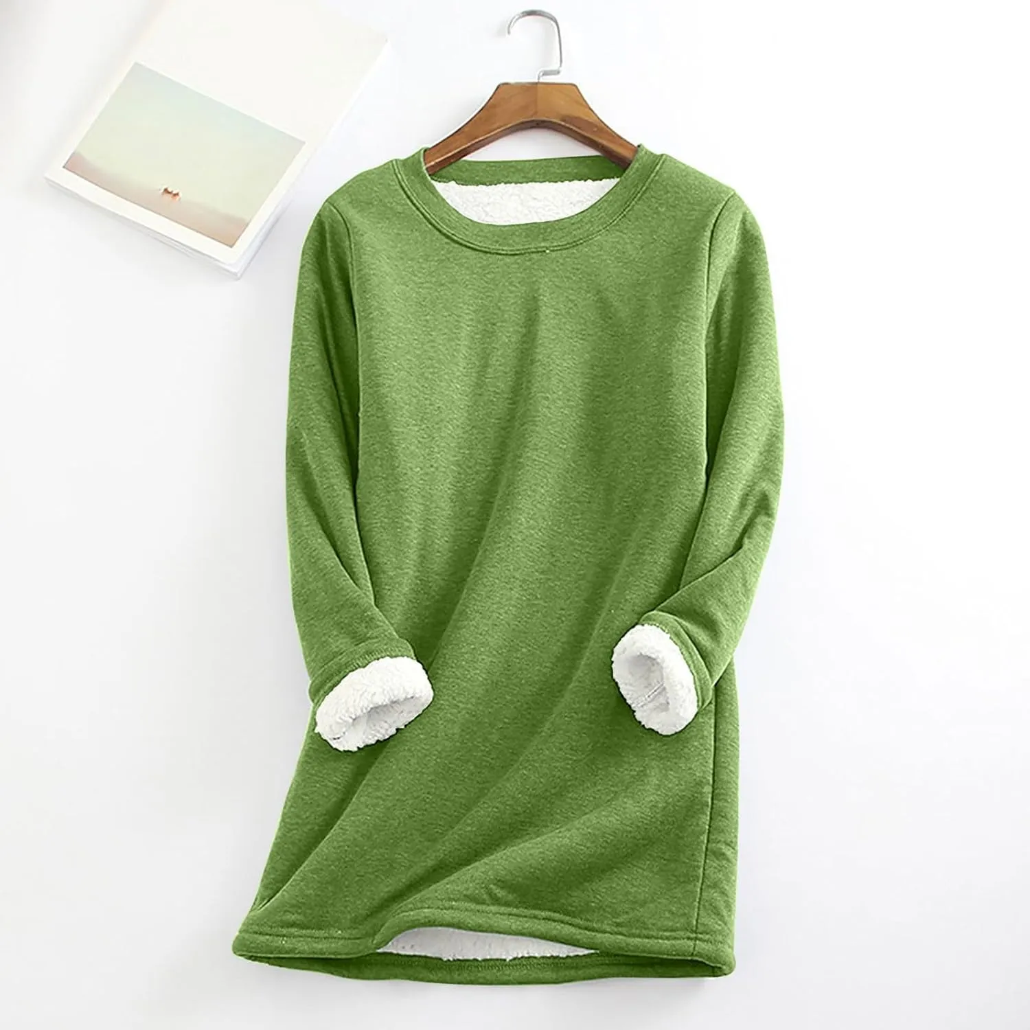 Plus Size Fuzzy Fleece Sweaters For Women Warm Winter Long Sleeve Sherpa Sweatshirts Cozy Soft Pullover Tops