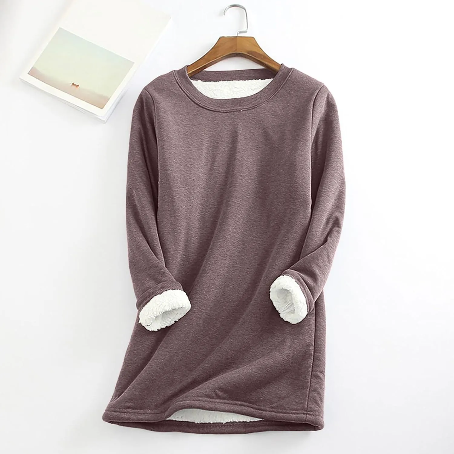 Plus Size Fuzzy Fleece Sweaters For Women Warm Winter Long Sleeve Sherpa Sweatshirts Cozy Soft Pullover Tops