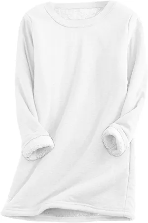 Plus Size Fuzzy Fleece Sweaters For Women Warm Winter Long Sleeve Sherpa Sweatshirts Cozy Soft Pullover Tops