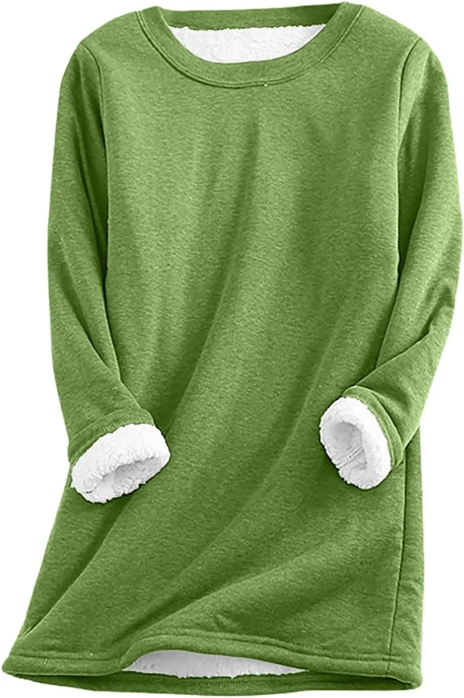 Plus Size Fuzzy Fleece Sweaters For Women Warm Winter Long Sleeve Sherpa Sweatshirts Cozy Soft Pullover Tops