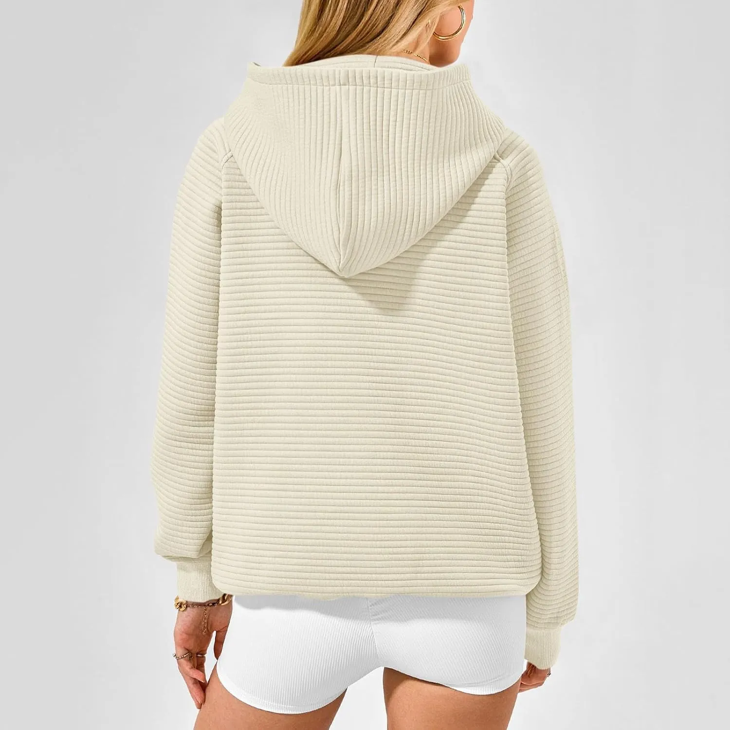 Preppy Hoodies for Women Fleece Loose Fit Hooded Sweatshirts Comfy Casual Long Sleeve Hoodies with Pockets