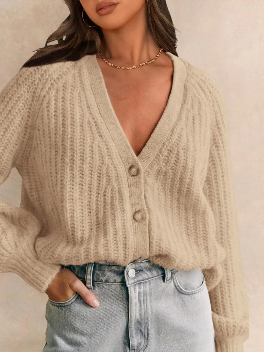 PRETTYGARDEN Womens Sweaters 2025 Long Sleeve Open Front Chunky Cardigan Sweaters for Women Dressy Short Cardigans