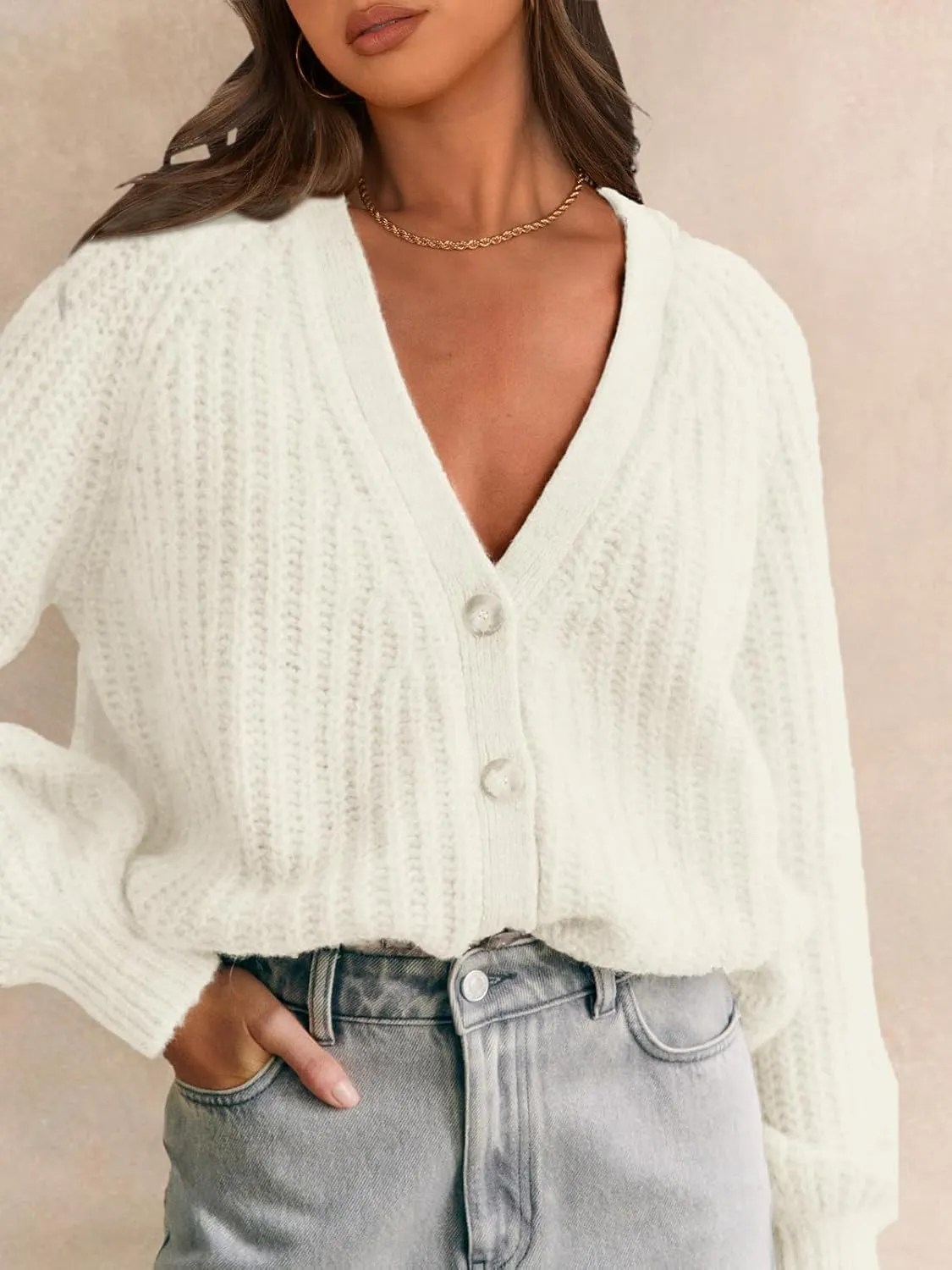 PRETTYGARDEN Womens Sweaters 2025 Long Sleeve Open Front Chunky Cardigan Sweaters for Women Dressy Short Cardigans