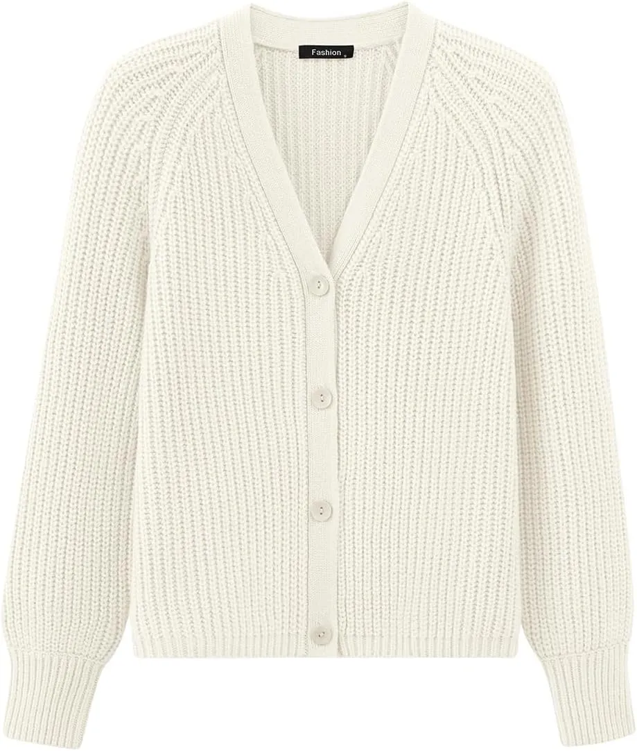 PRETTYGARDEN Womens Sweaters 2025 Long Sleeve Open Front Chunky Cardigan Sweaters for Women Dressy Short Cardigans
