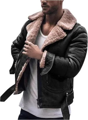 QWENTMTNTY Mens Fur Jacket Men's Bomber Jacket Cool Jackets for Men Winter Jackets Black and White Jacket