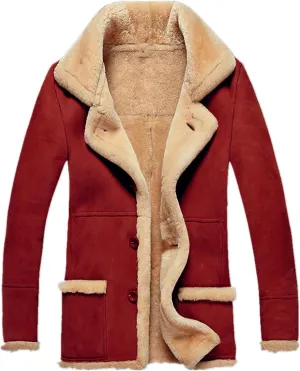 QWENTMTNTY Mens Vintage Faux Sude Leather Jacket Winter Casual Thicken Heavyweight Coat Lapel Patchwork Warm Coats Pockets