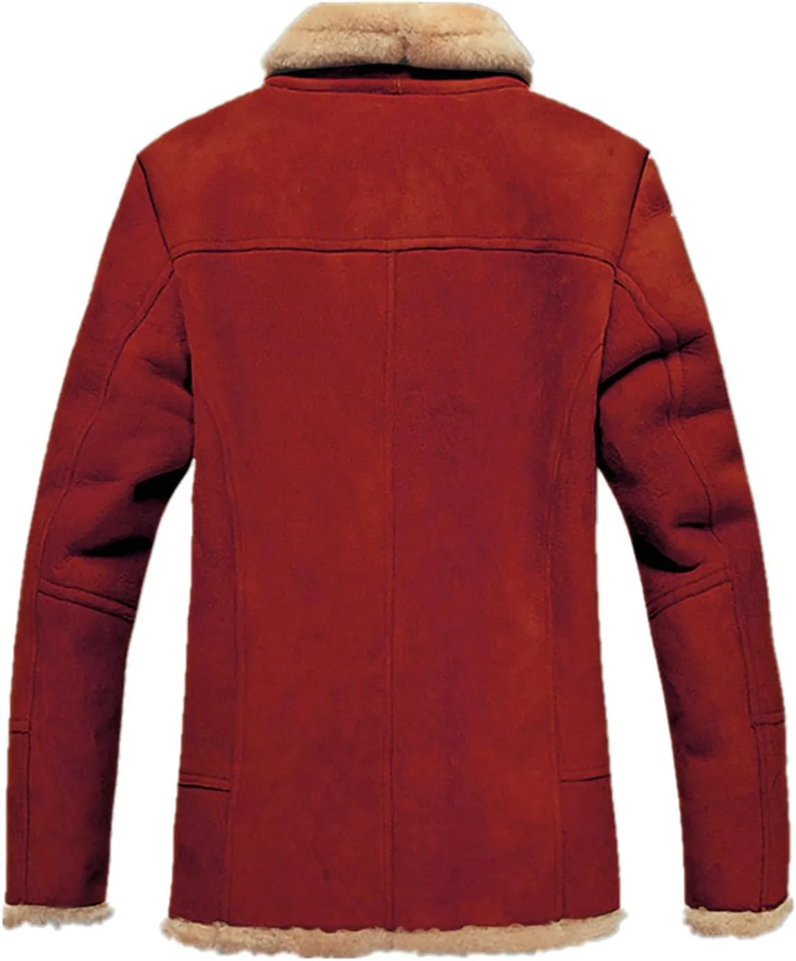 QWENTMTNTY Mens Vintage Faux Sude Leather Jacket Winter Casual Thicken Heavyweight Coat Lapel Patchwork Warm Coats Pockets