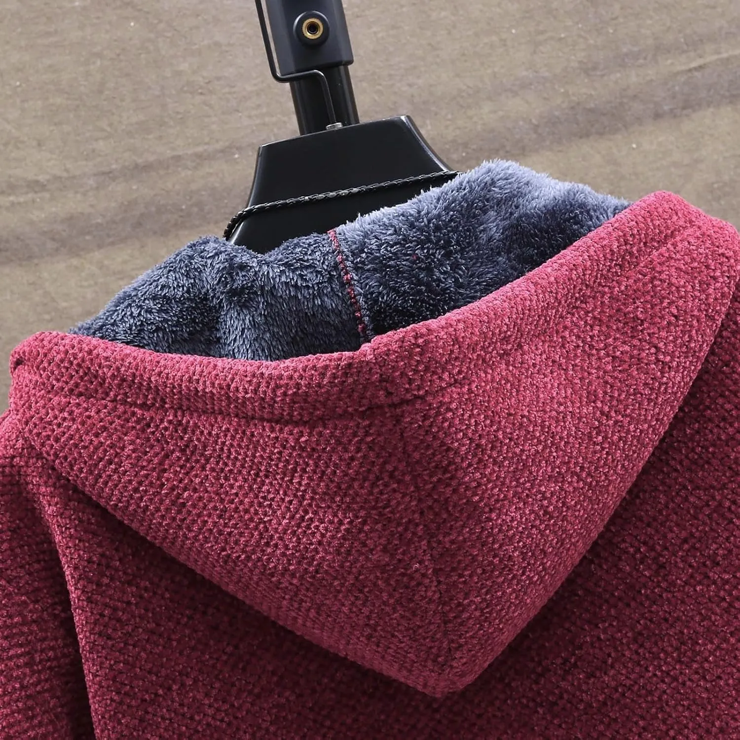 RTRDE Mens Coats Fall Winter Sweater Jackets Casual Knitted Cardigan Fleece Lined Full Zip Hooded Coat Long Jacket