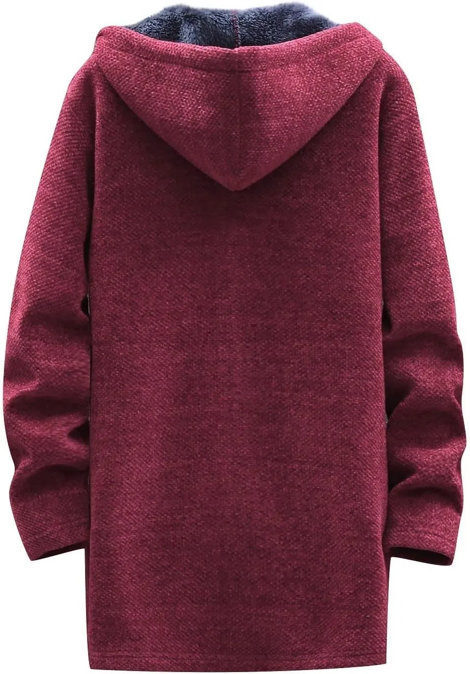 RTRDE Mens Coats Fall Winter Sweater Jackets Casual Knitted Cardigan Fleece Lined Full Zip Hooded Coat Long Jacket