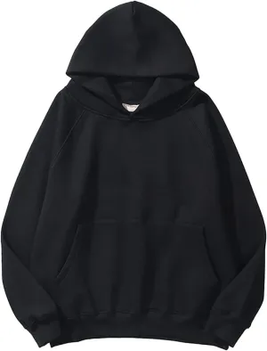 Rvidbe Womens Hoodies Pullover Women Solid Basic Fleece Letter Loose Hoodie Sweatshirt Long Sleeve Kangaroo Pocket Drop Shoulder Pullovers Top Teen Girl Clothes Trendy