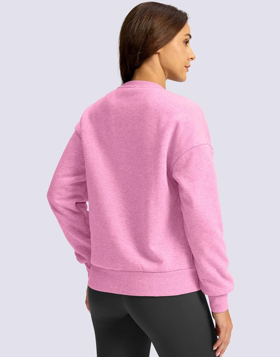 SANTINY Women's Fleece Sherpa Lined Sweatshirt Warm Winter Pullover Sweaters Cozy Thick Crewneck Sweatshirts with Pockets