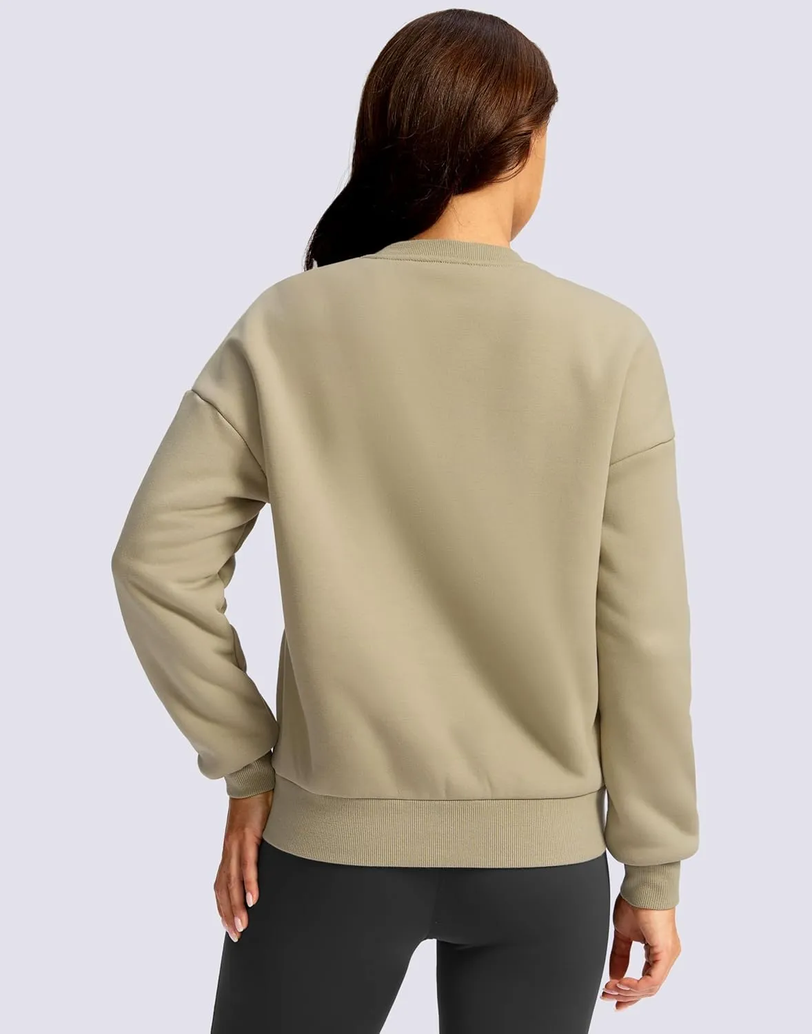 SANTINY Women's Fleece Sherpa Lined Sweatshirt Warm Winter Pullover Sweaters Cozy Thick Crewneck Sweatshirts with Pockets