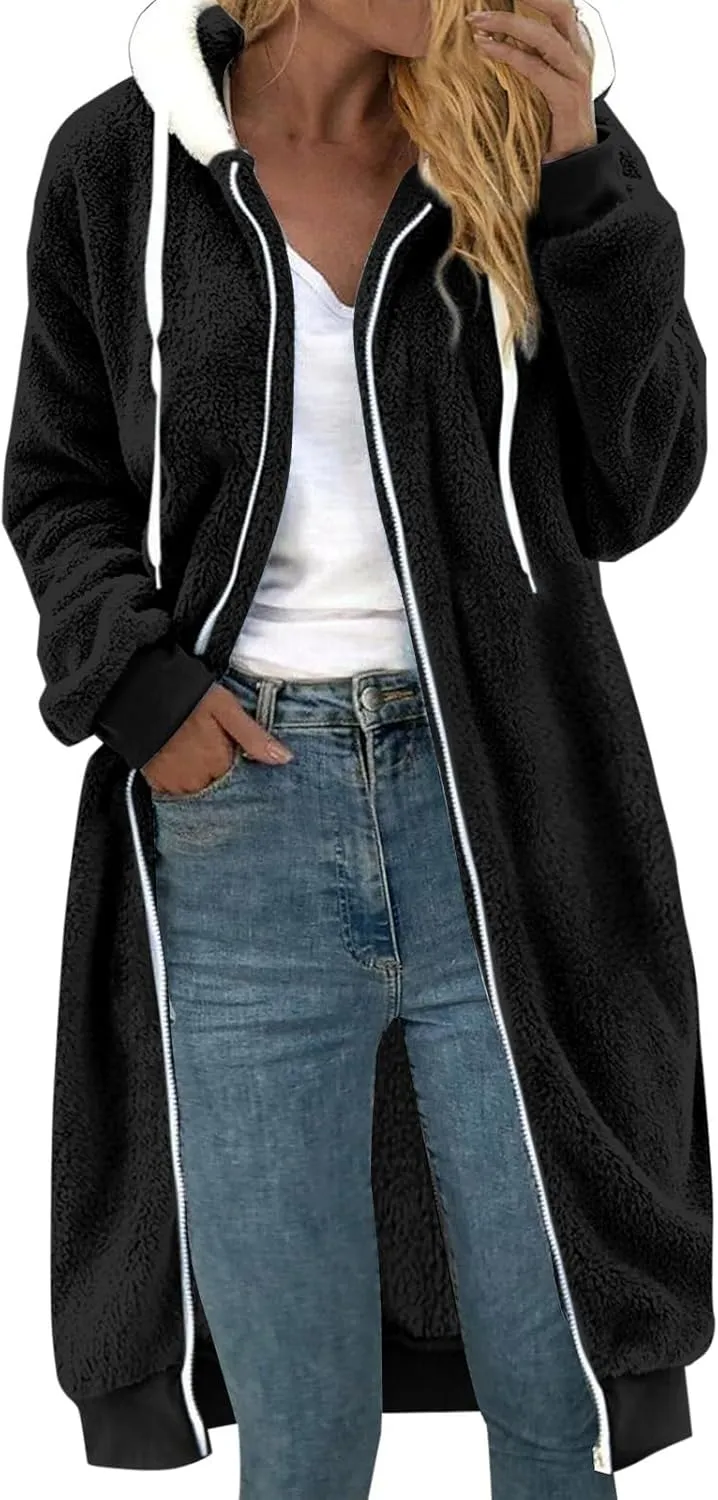 SHAOBGE 1x Jackets for Women Fashionable Women'S Long Sleeve Solid Pocket Cardigan Button Top plus Coats for Women plus