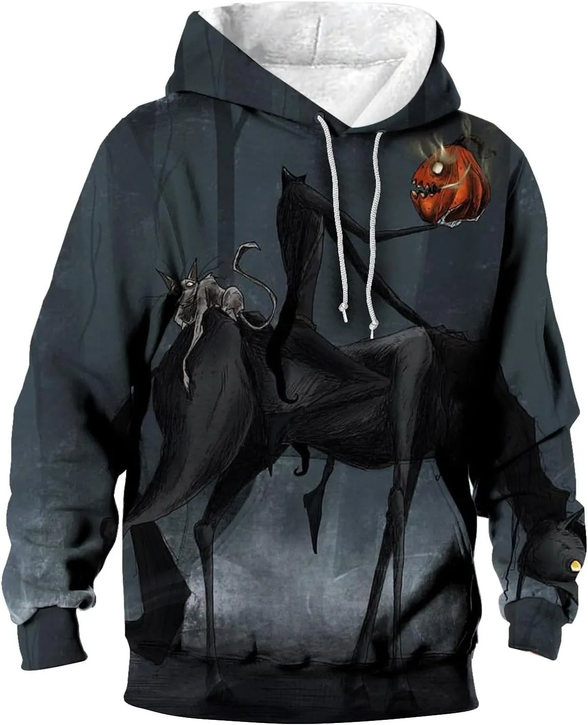 Sweaters For Men Pumpkin Print Hooded Sweatshirt Womens Hoodies Weighted Hoodie Gray Hoodies For Thick Hoodie Gray