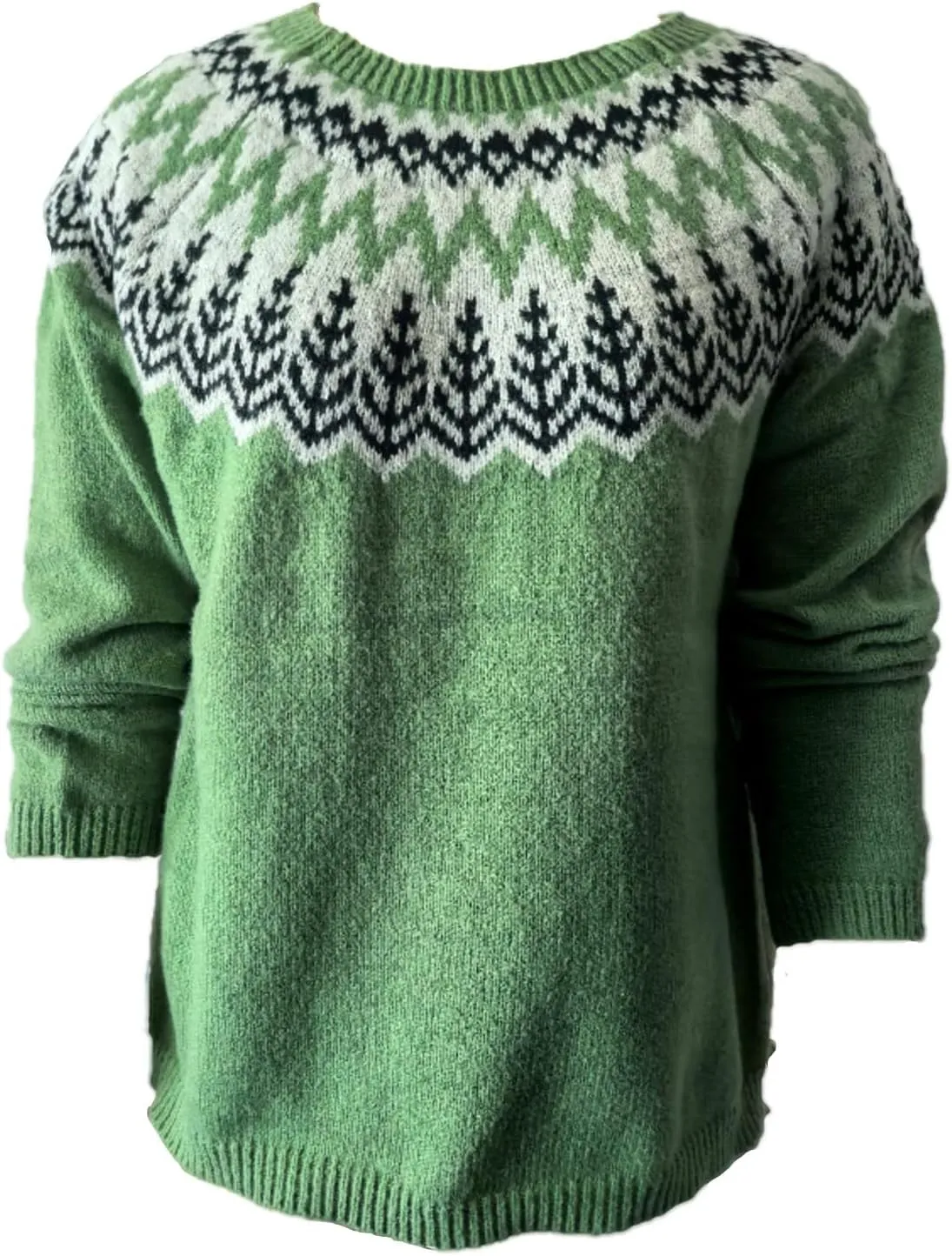 Sweaters for Women Fair Isle Knitted Sweaters Holiday Pullover Sweaters Crewneck Long Sleeve Striped Knitted Tops