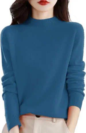 Sweaters for Women Long Sleeve Trendy Jumper Knitted Pullover Soft Warm 100% Cashmere Sweater Tops Clearance