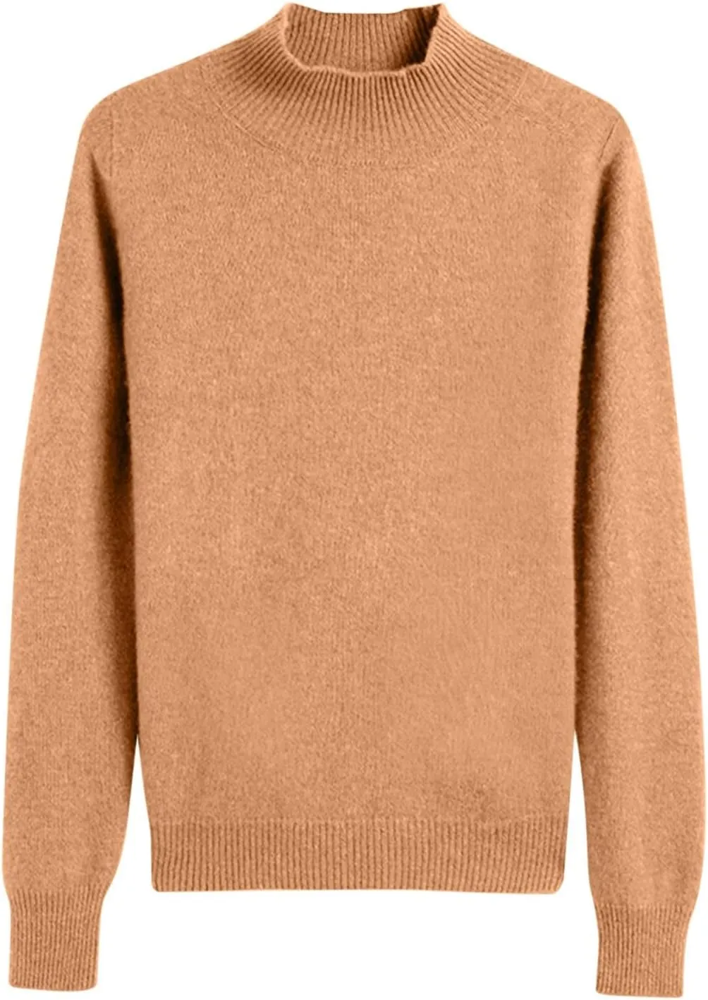 Sweaters for Women Trendy Casual Solid Color Half Turtleneck Comfy Clothes Soft Long Sleeves Slim Fit Pullover Tops