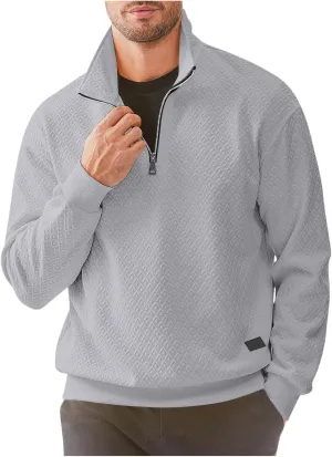 Sweatshirts for Men 2024 Fashion Long Sleeve Quarter Zip Causal Pullover Shirts Loose Comfy Lightweight Athletic Top