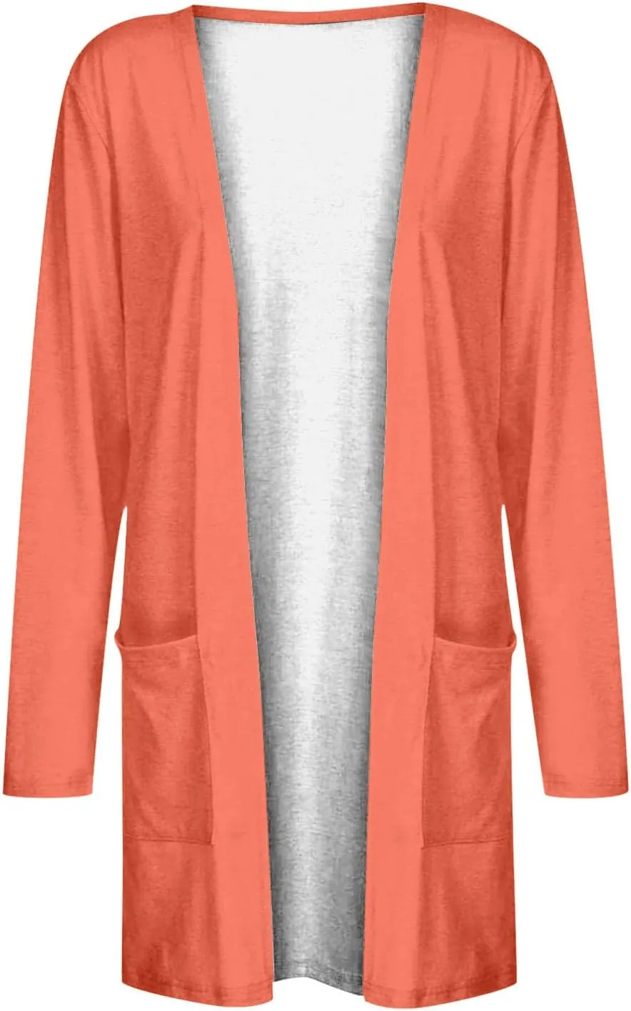 Swim Cover Up for Women Summer Long Sleeve Kimono Lightweight Open Front Cardigan Beach Vacation Clothes