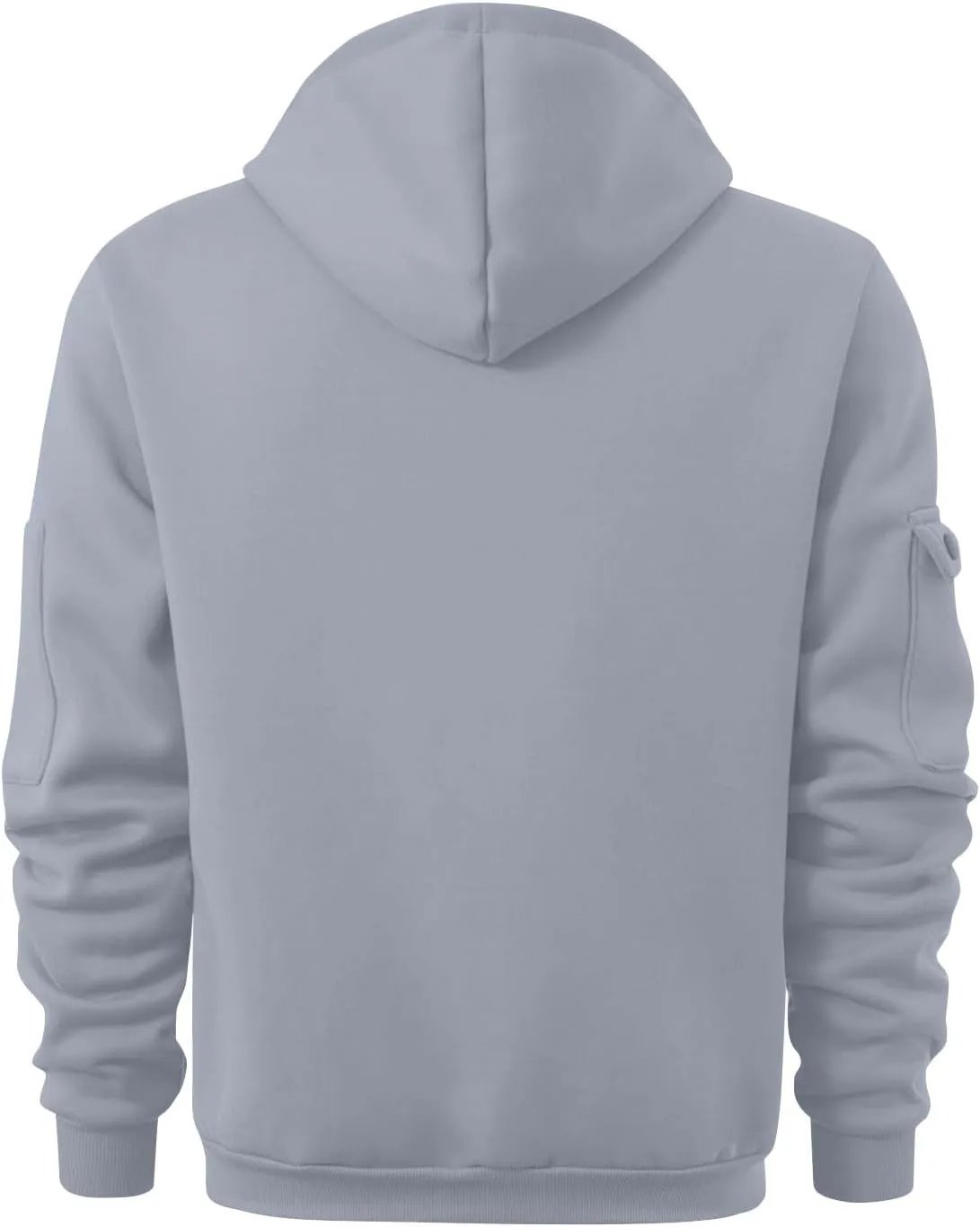 Tactical Hoodies for Men Comfy Quarter Zip Pullover with Multi Pockets Vintage Fleece Drawstring Hooded Sweatshirt