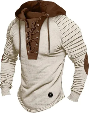 Tactical Hoodies For Men Lace Up Sweatshirts Slim Fit Athletic Hoodie Y2k Hoodies Long Sleeve Fall Sweatshirt
