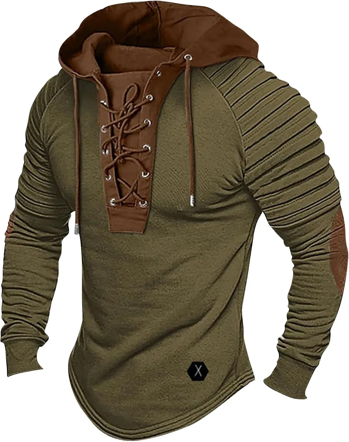 Tactical Hoodies For Men Lace Up Sweatshirts Slim Fit Athletic Hoodie Y2k Hoodies Long Sleeve Fall Sweatshirt