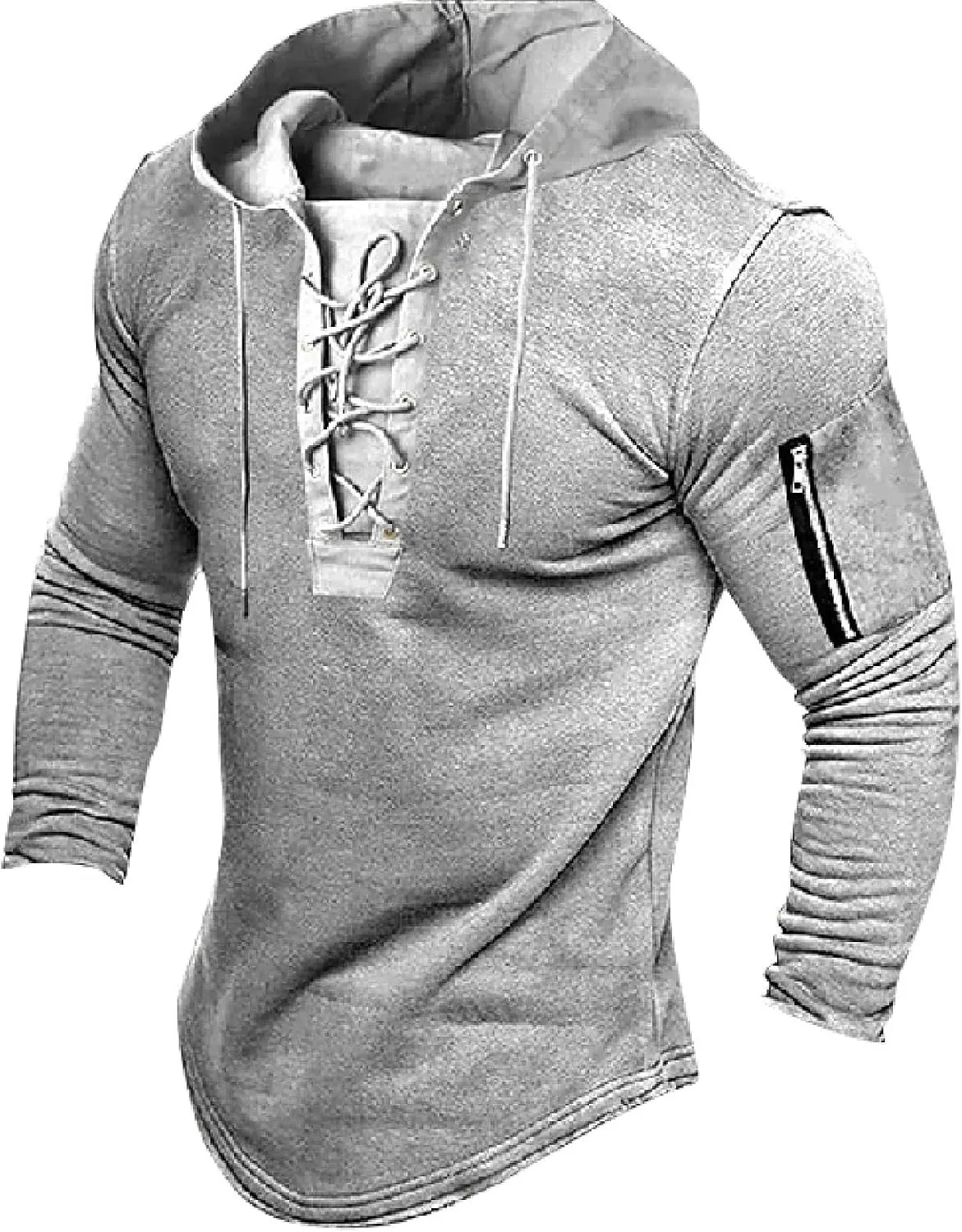 Tactical Hoodies For Men Lace Up Sweatshirts Slim Fit Athletic Hoodie Y2k Hoodies Long Sleeve Fall Sweatshirt