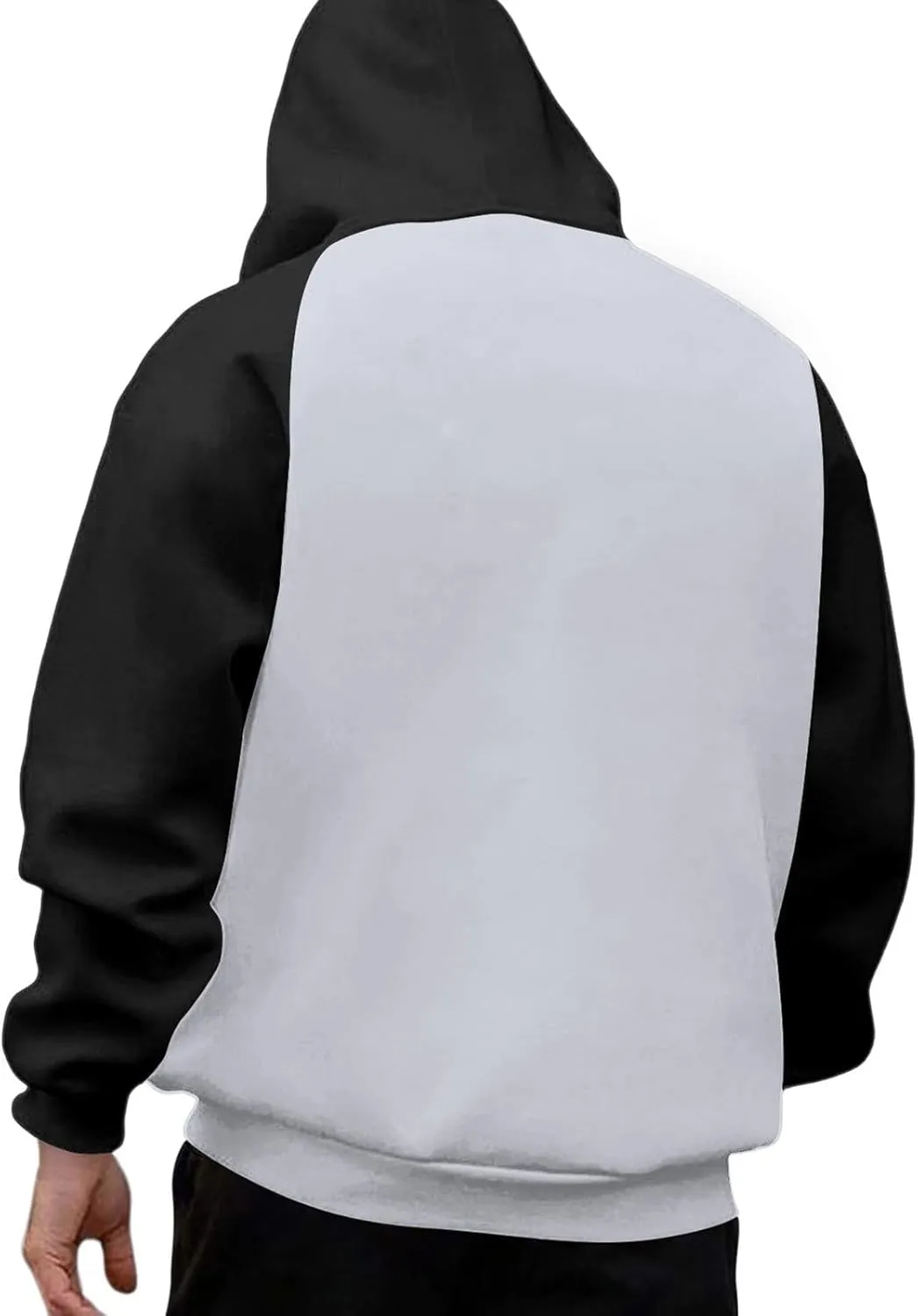 Thatrich Lightweight Hoodies for Men Oversized Hoodie Color Block Hooded Sweatshirts Full Zip Shirts with Pockets Fall Trendy