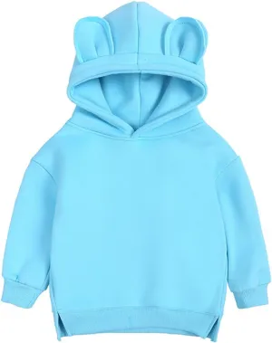 Toddler Sweatshirt Hoodie Pullover Solid Long Sleeve Cute Outfits Baby Girls Boys Fall Winter Cozy Warm Clothes