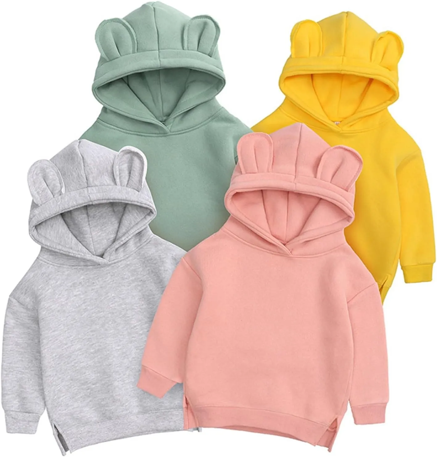 Toddler Sweatshirt Hoodie Pullover Solid Long Sleeve Cute Outfits Baby Girls Boys Fall Winter Cozy Warm Clothes
