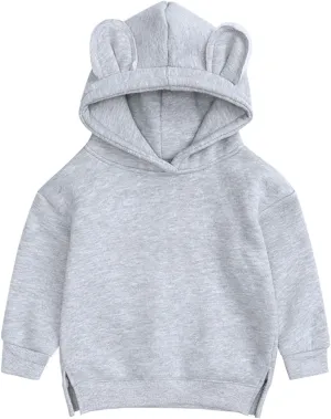 Toddler Sweatshirt Hoodie Pullover Solid Long Sleeve Cute Outfits Baby Girls Boys Fall Winter Cozy Warm Clothes