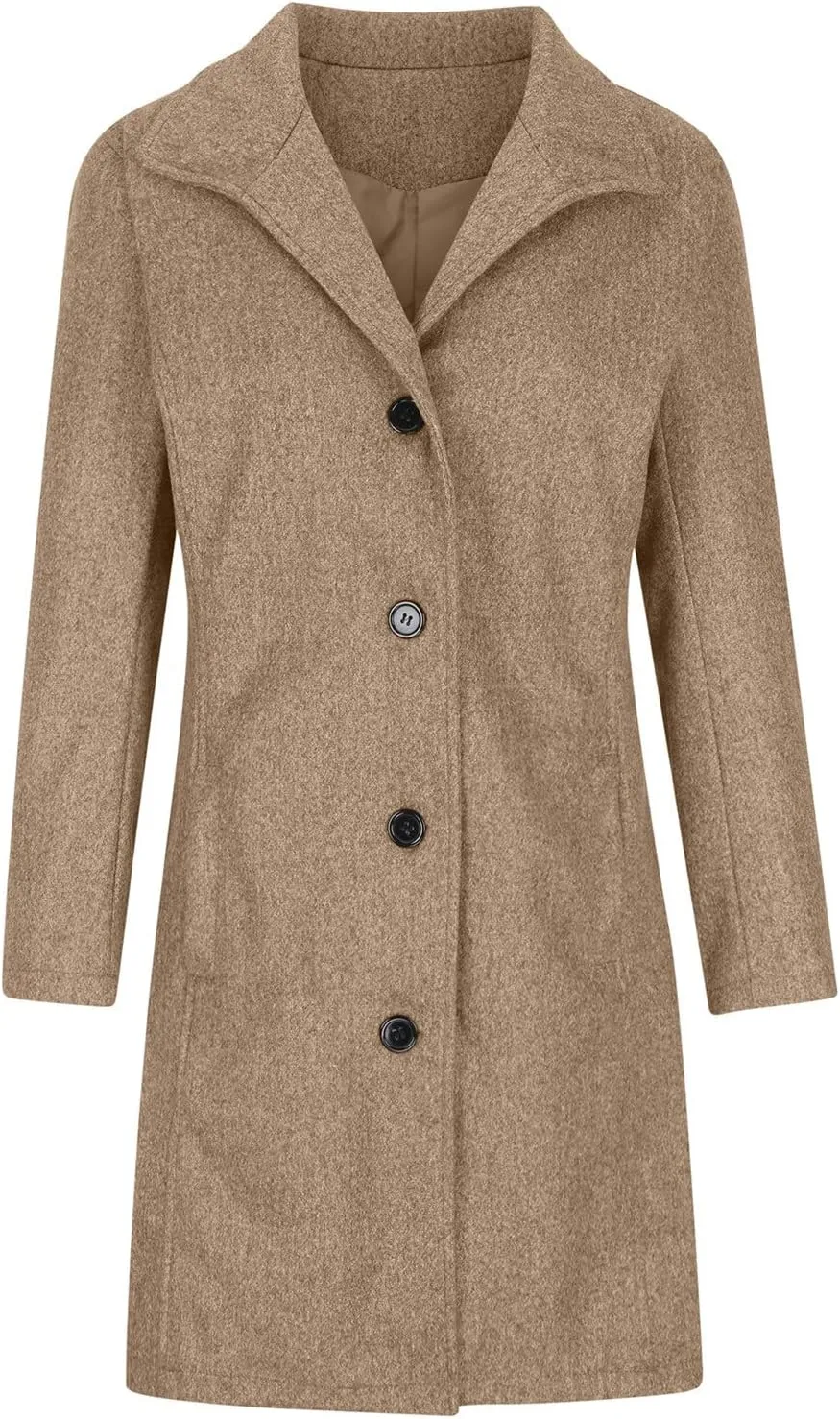 Trench Coat for Women 2024 Long Wool Coat Single Breasted Pea Coat Casual Lapel Coat Thicken Winter Coat Jacket