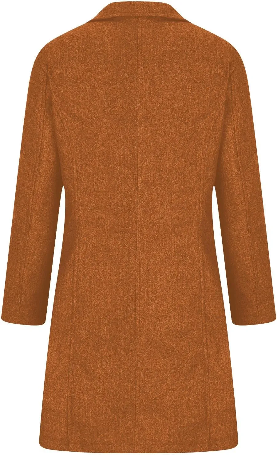 Trench Coat Women Faux Wool Single Breasted Pea Coat Mid Length Oversized Loose Long Trench Coat Dress Coat