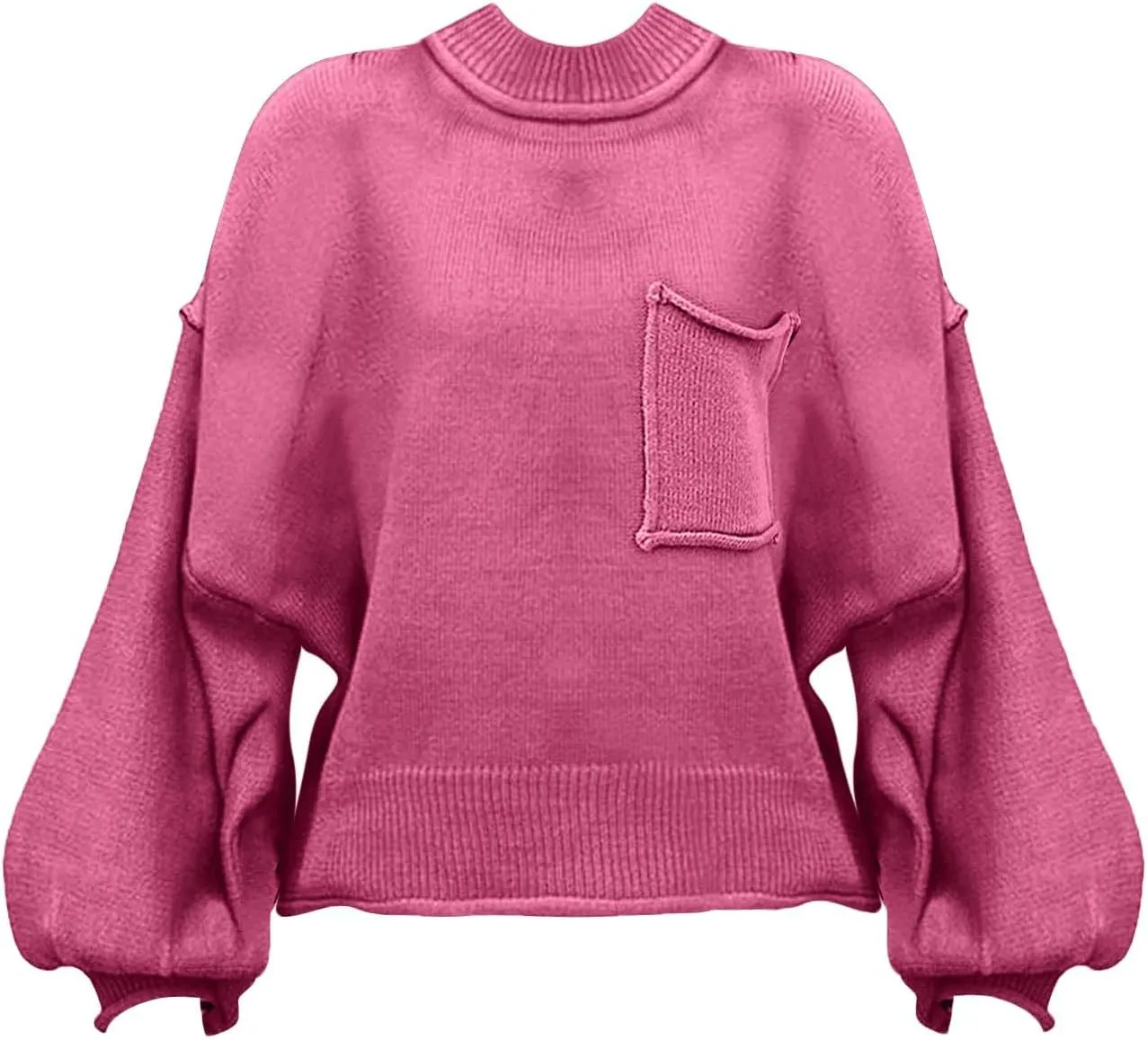 Trendy Sweater for Women Oversized Knit Long Sleeve Drop Shoulder Loose Pullovers Fashioin Daily Party Cropped Tops