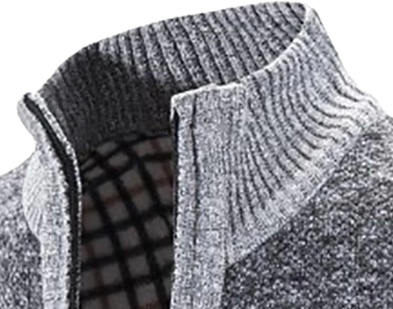 tuduoms Mens Full Zip Cardigan Thick Fleece Lined Sweater Coats Warm Winter Color Block Thermal Sweatshirts Jackets Pocket