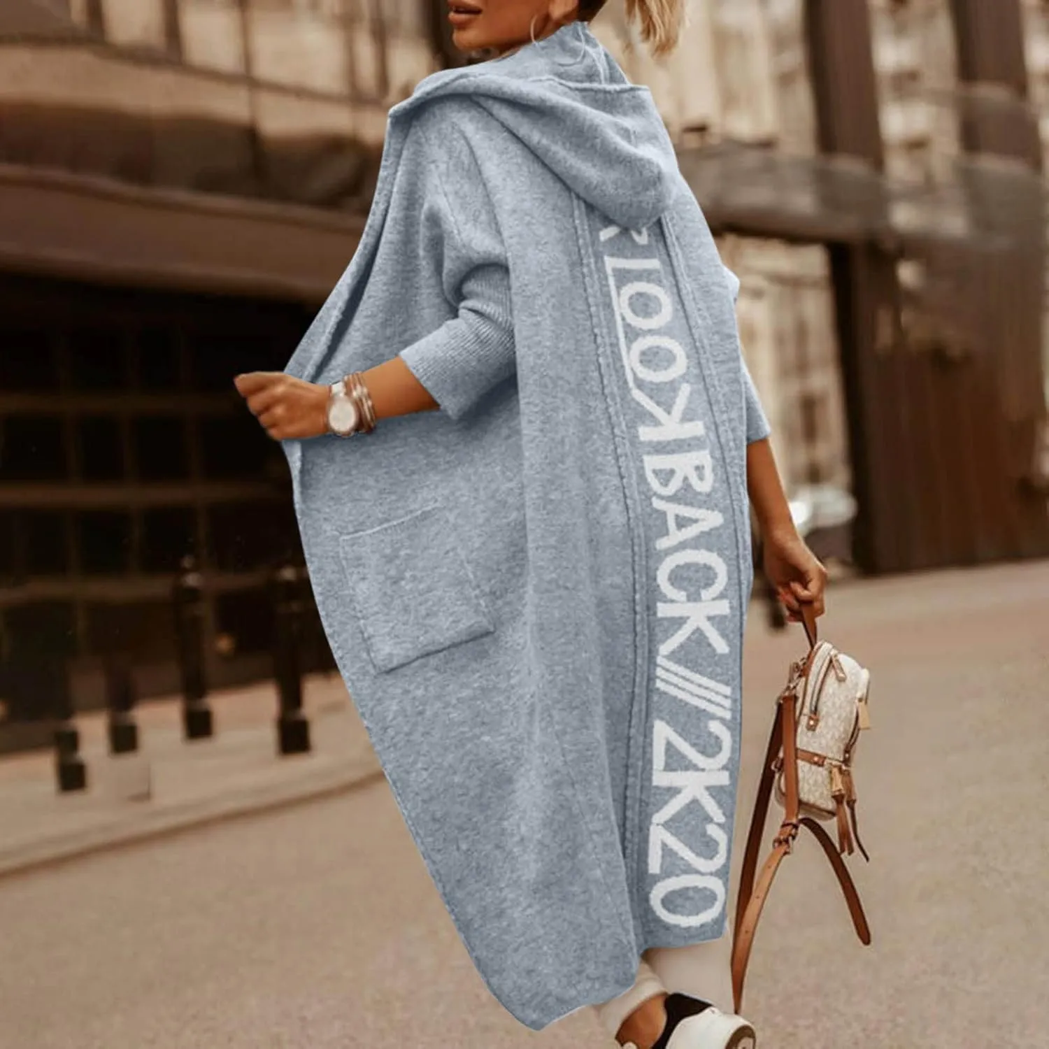 tuduoms Women's Winter Maxi Long Cardigans Fashion Prints Long Sleeve Soft Chunky Knit Oversized Sweater Open Cardigans Coat