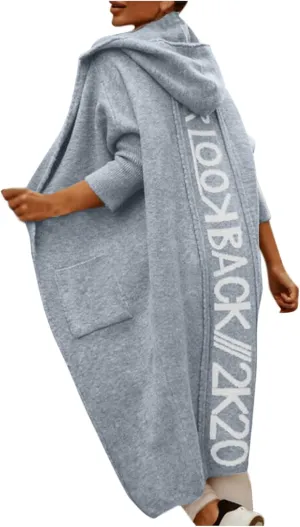 tuduoms Women's Winter Maxi Long Cardigans Fashion Prints Long Sleeve Soft Chunky Knit Oversized Sweater Open Cardigans Coat